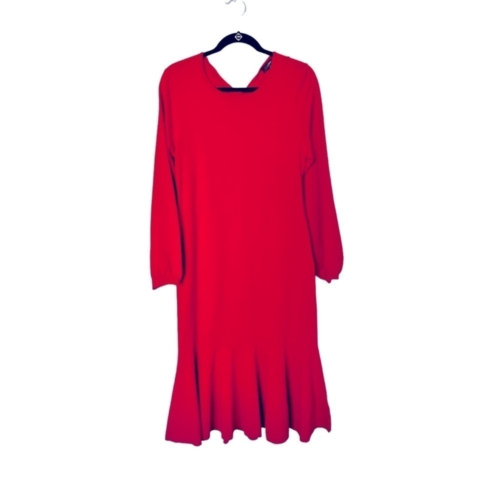 J.Crew Merino Wool Twist-Back Sweater-Dress in Red Color Size Medium - Picture 3 of 8
